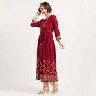 Solid 3/4Th Sleeves Kurta, Red, small image number null