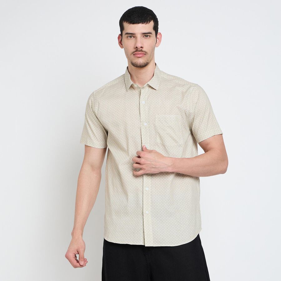 Men's 100% Cotton Casual Shirt , Beige, large image number null