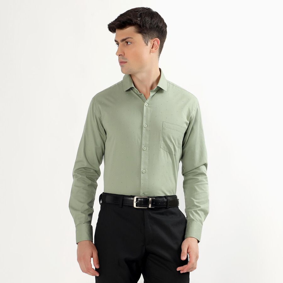 Men's 100% Cotton Formal Shirt, Light Green, large image number null