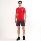 Men's Bright Cherry Red Crew Neck Athleisure T-Shirt, Red, small