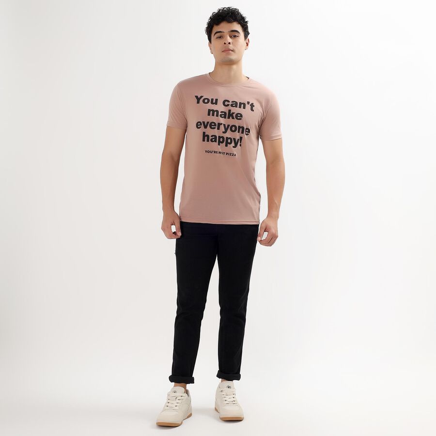 Men's Round Neck Half Sleeves T-Shirt , Light Pink, large image number null