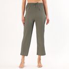 Women's Black Relaxed Fit Tapered Harem Pants, हल्का हरा, small