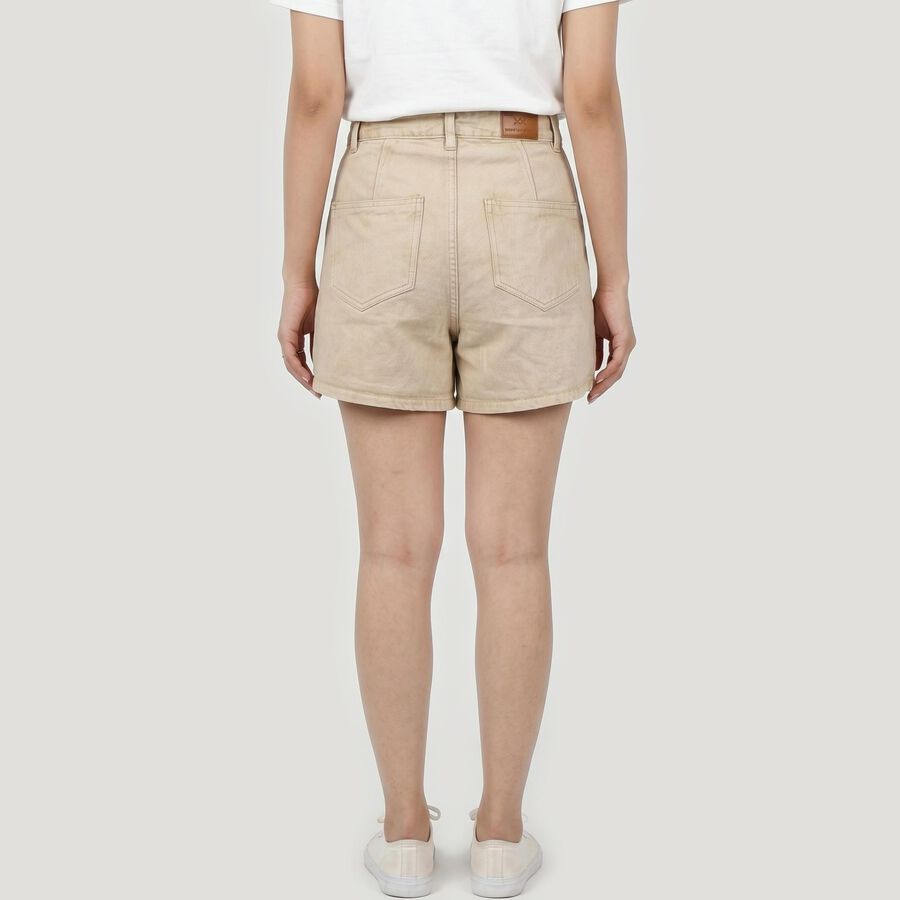 Women Beige Regular Fit Wrap Front Shorts, गहरा पीला, large