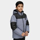 Boys Grey and Black Hooded Casual Jacket, Light Blue, small image number null