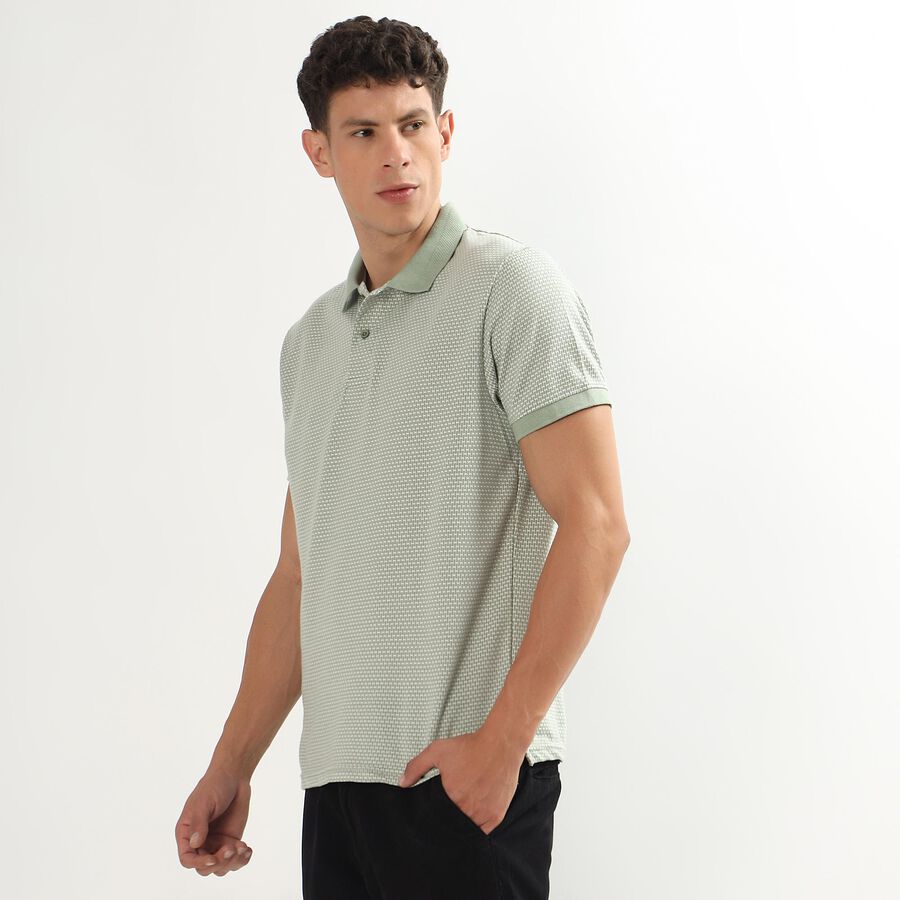 Men's Collared Half Sleeves T-Shirt , Light Green, large image number null