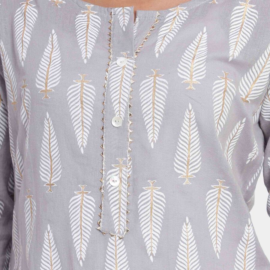 Printed Kurta, Light Grey, large image number null