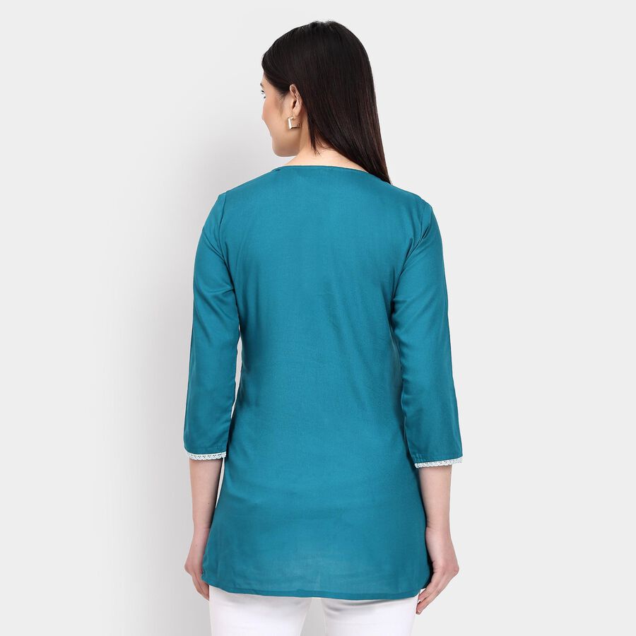 Ladies' Kurti , मध्यम नीला, large image number null