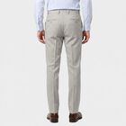 Men's Grey Flat-Front Formal Trousers, Light Grey, small