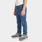 Boys Blue Slim Fit Washed Jeans, मध्यम नीला, small