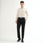 Men's Charcoal Black Slim Fit Pinstriped Formal Trousers, चारकोल, small image number null