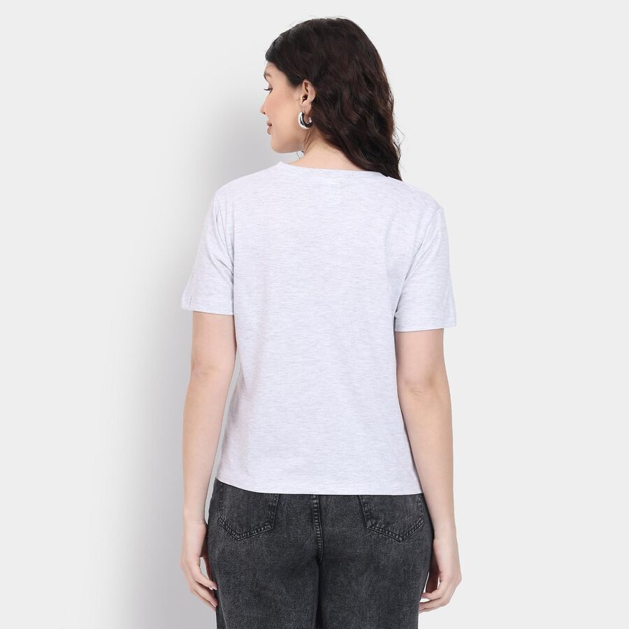 Ladies' Round Neck T-Shirt , Ecru Melange, large image number null
