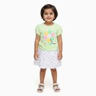 Infants' Pastel Green Cotton Puff Sleeve Top and Printed Skirt Set, Light Green, small