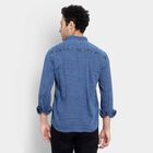 Cotton Solid Casual Shirt, Melange Blue, small image number null