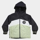 Boys' Navy Blue Hooded Puffer Jacket, नेवी ब्लू, small