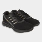 Men's Jet Black Lace-Up Sports Shoes, काला, small