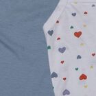 Girls Blue and White Cotton Square Neck Casual Vest, Light Blue, small