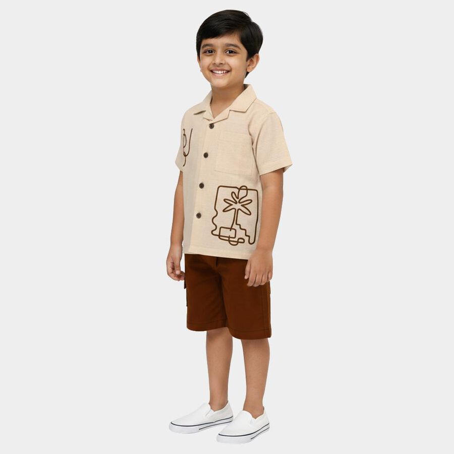 Boys' Woven Baba Suit, गहरा पीला, large image number null