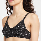 Printed Non-Padded Basic Bra, Black, small image number null