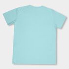 Boys' Light Aqua Blue Round Neck Casual T-Shirt, Aqua, small image number null