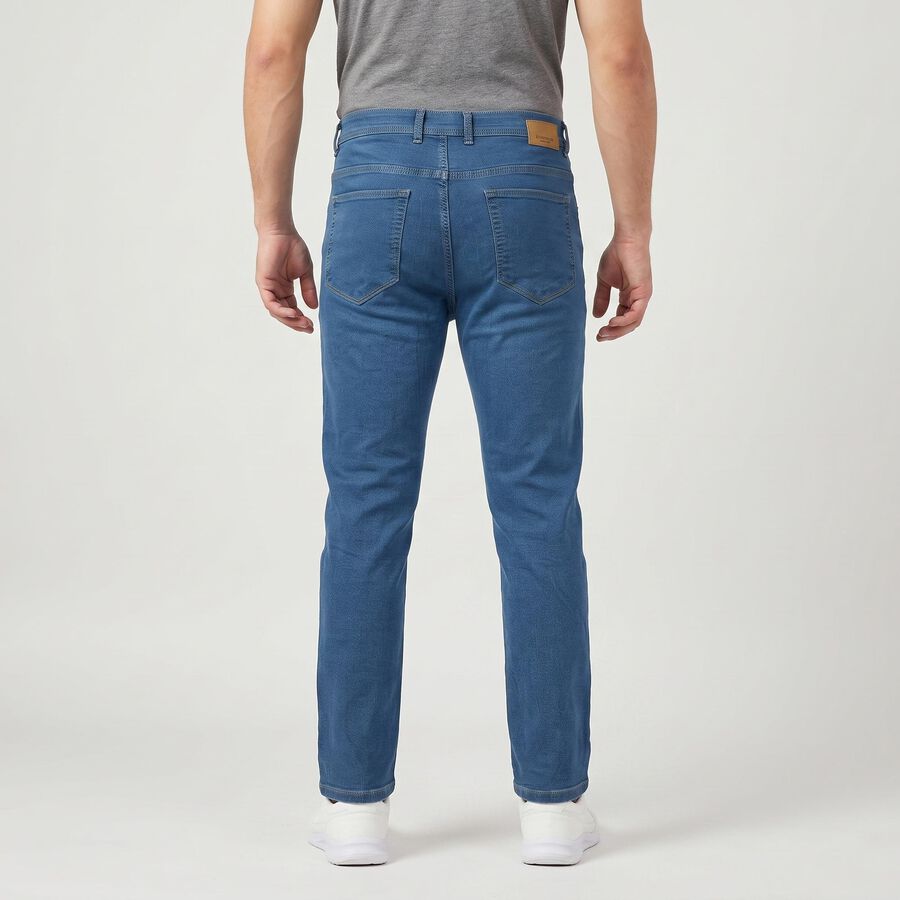 Men's Blue Slim Fit Jeans, मध्यम नीला, large