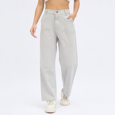 Ladies' 100% Cotton High Rise Trouser