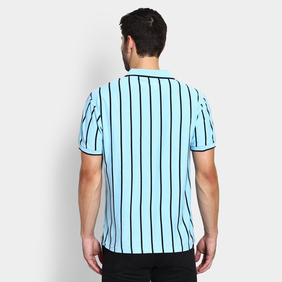 Men's Collared Half Sleeves T-Shirt , Light Blue, large image number null
