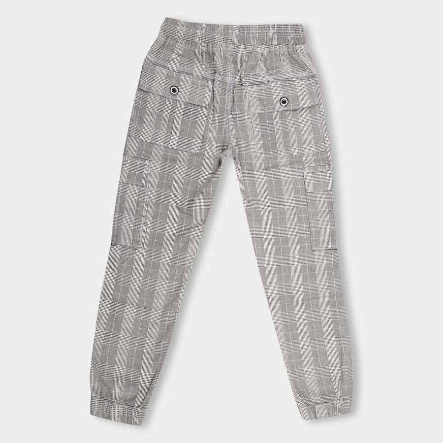 Boys' 100% Cotton Cargo Trouser, Light Grey, large image number null