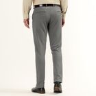 Men's Muted Light Grey Slim Fit Casual Trousers, हल्का ग्रे, small