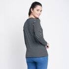 Stripes Round Neck Top, Black, small image number null