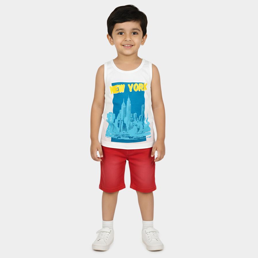Boys White Round Neck Casual Boys T-Shirt, सफ़ेद, large