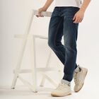 Men's Deep Indigo Slim Fit Jeans, गहरा नीला, small