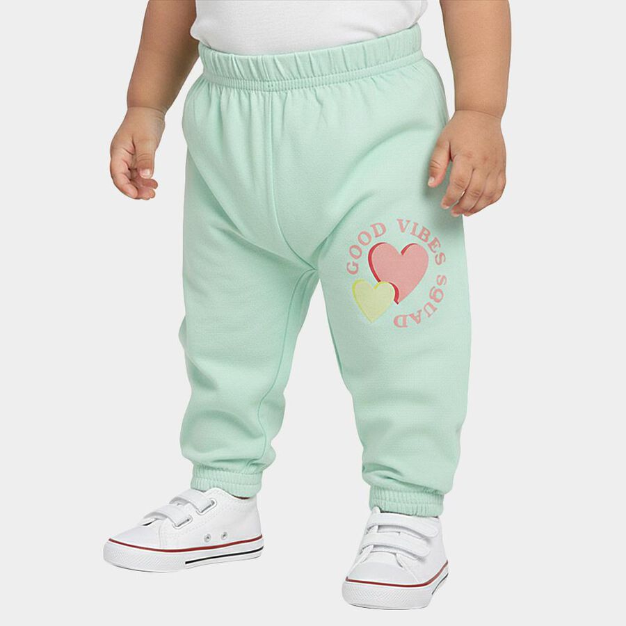 Infants Mint Green Printed Cotton Pyjama, हल्का हरा, large image number null