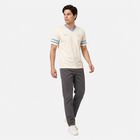 Men's Off White V-Neck Regular T-Shirt, Off White, small