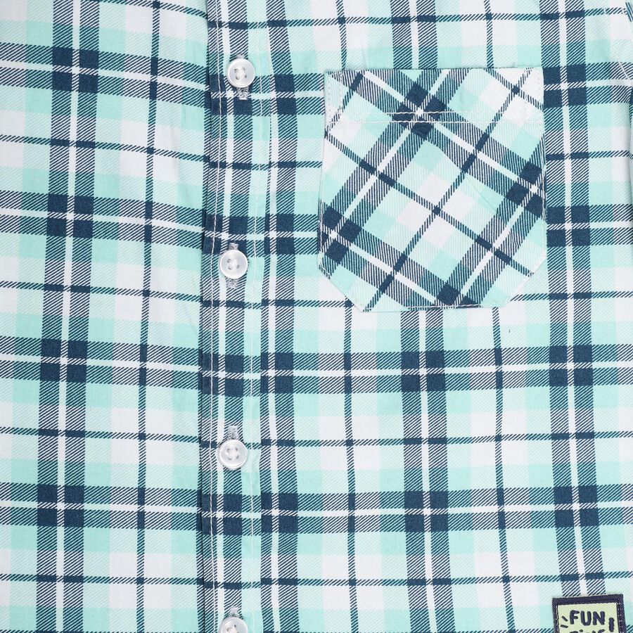 Boys' 100% Cotton Casual Shirt , हल्का हरा, large image number null