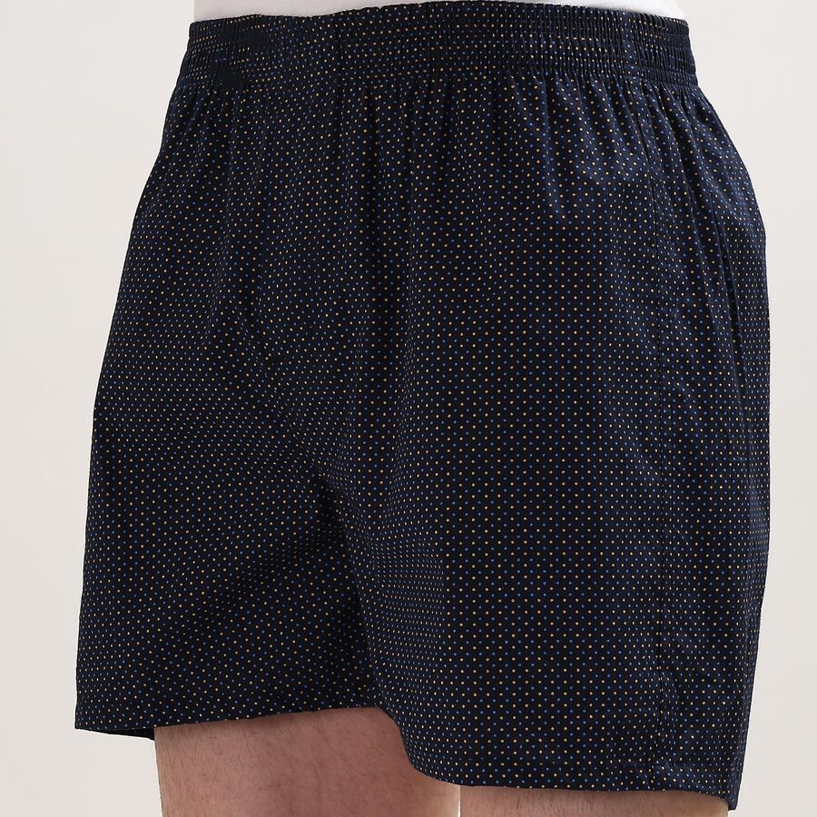 Men's 100% Cotton Boxers, Navy Blue, large