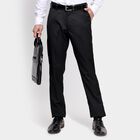Men's Slim Fit Formal Trousers, काला, small image number null