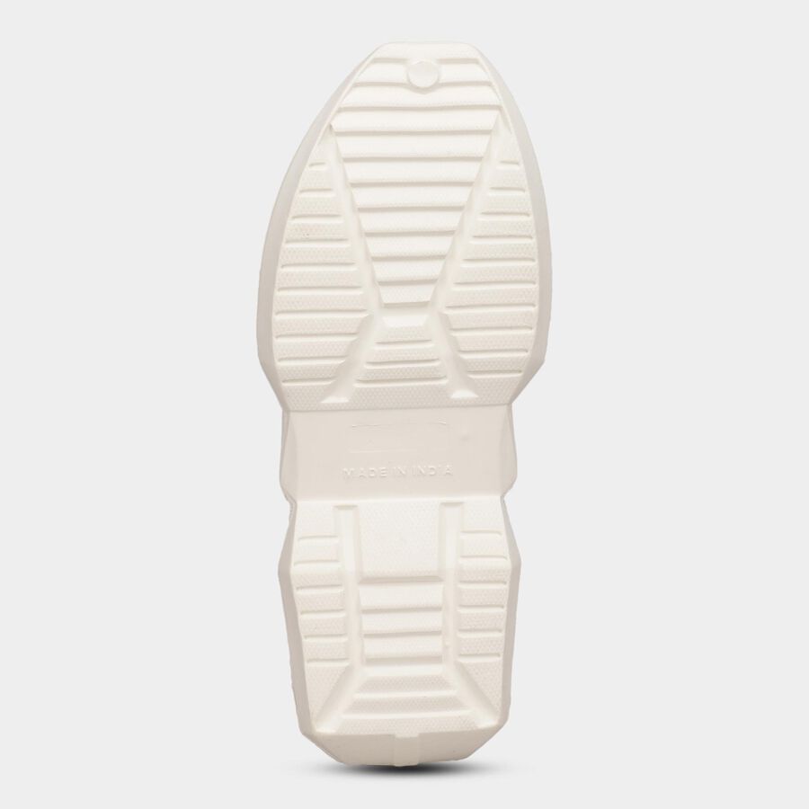 Men's Bright Snow White Lace-Up Casual Sneakers, White, large image number null