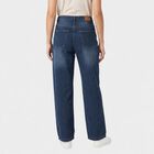 Women's Mid Blue Straight Fit Washed Jeans, Mid Blue, small