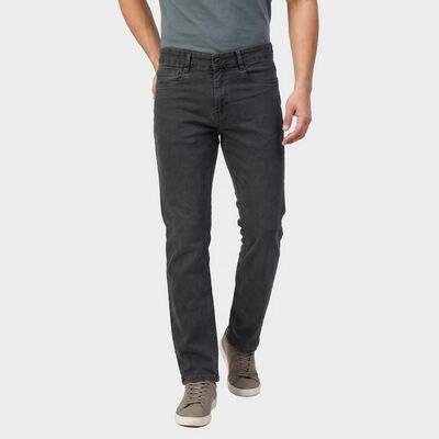 Men's Grey Slim Fit Washed Jeans