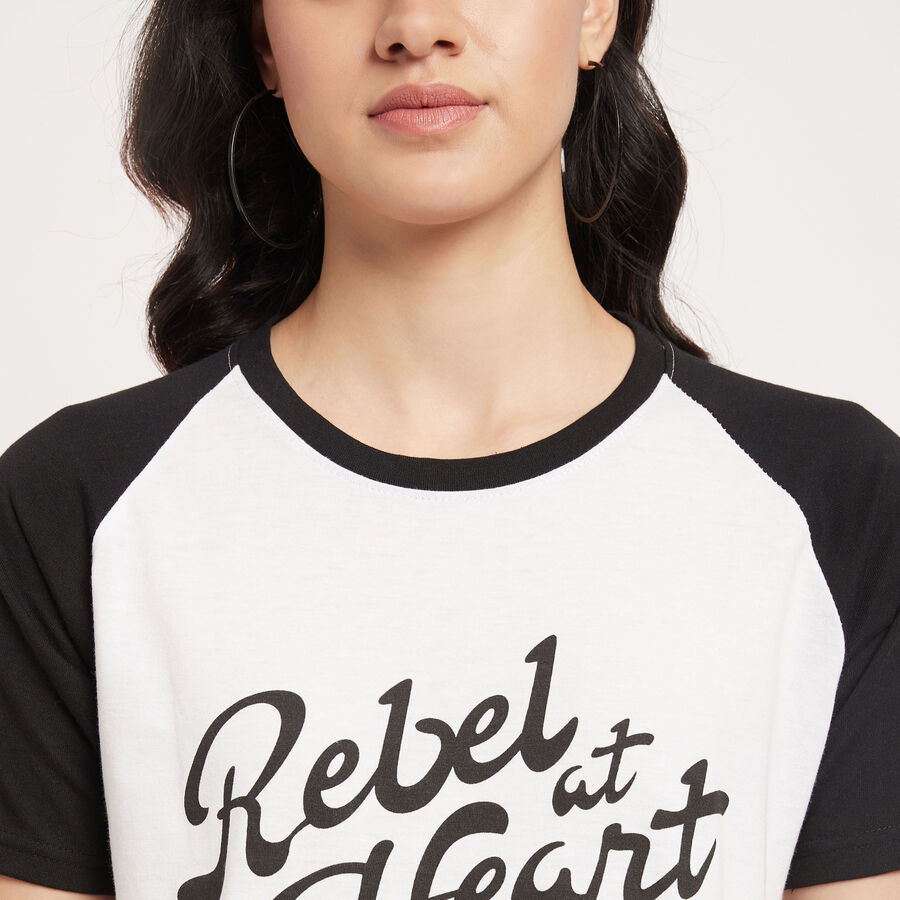 Round Neck T-Shirt, Black, large image number null