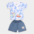 Infant Boy's Cotton Baba Suit, मध्यम नीला, small image number null