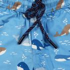 Boys Light Blue Regular Fit Printed Bermuda Shorts, Light Blue, small