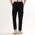 Men's Slim Fit Casual Trousers, Black, small