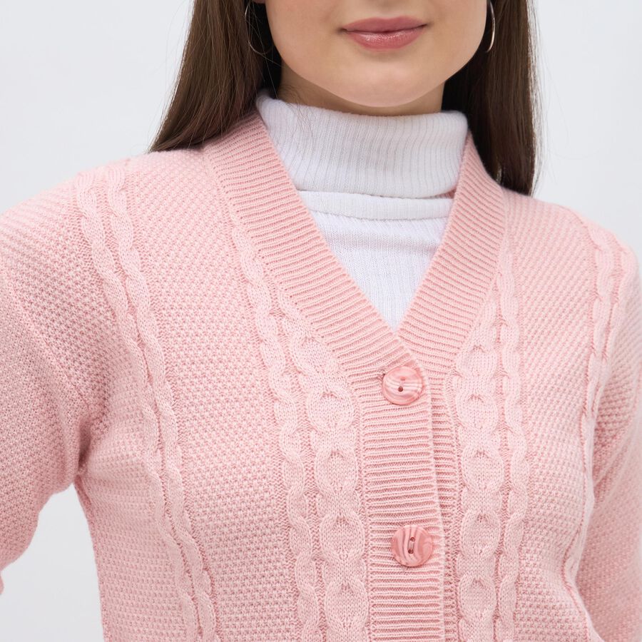 Ladies' Cardigan, हल्का गुलाबी, large image number null