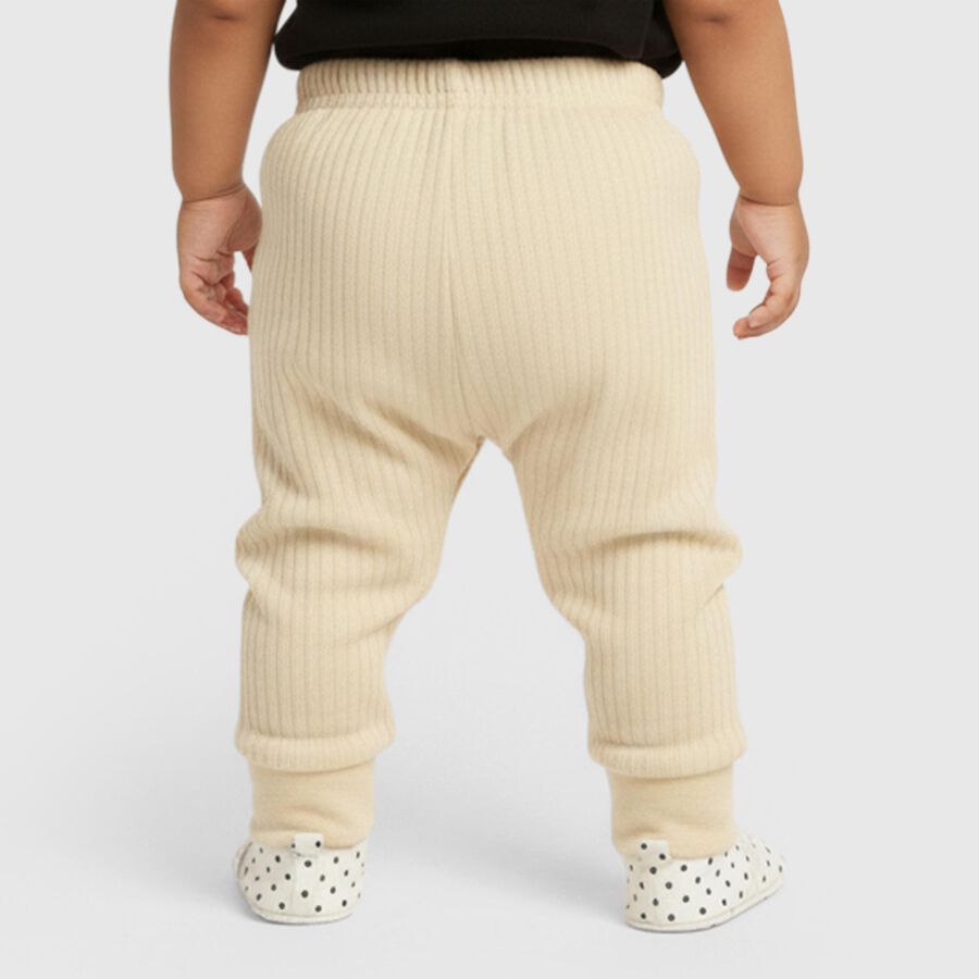 Infants Light Beige Thermal Pants, Beige, large image number null