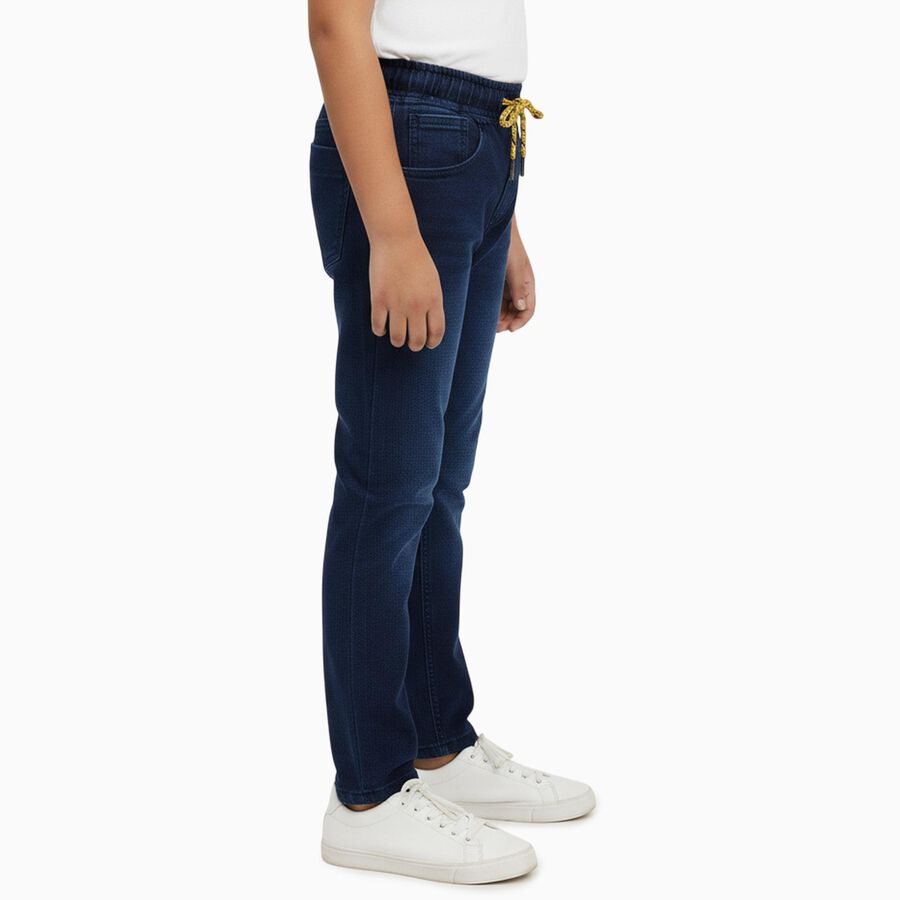 Boys' Regular Fit Jeans, गहरा नीला, large