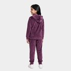 Girls Purple Hooded Neck Lounge Style Hipster Set, Purple, small