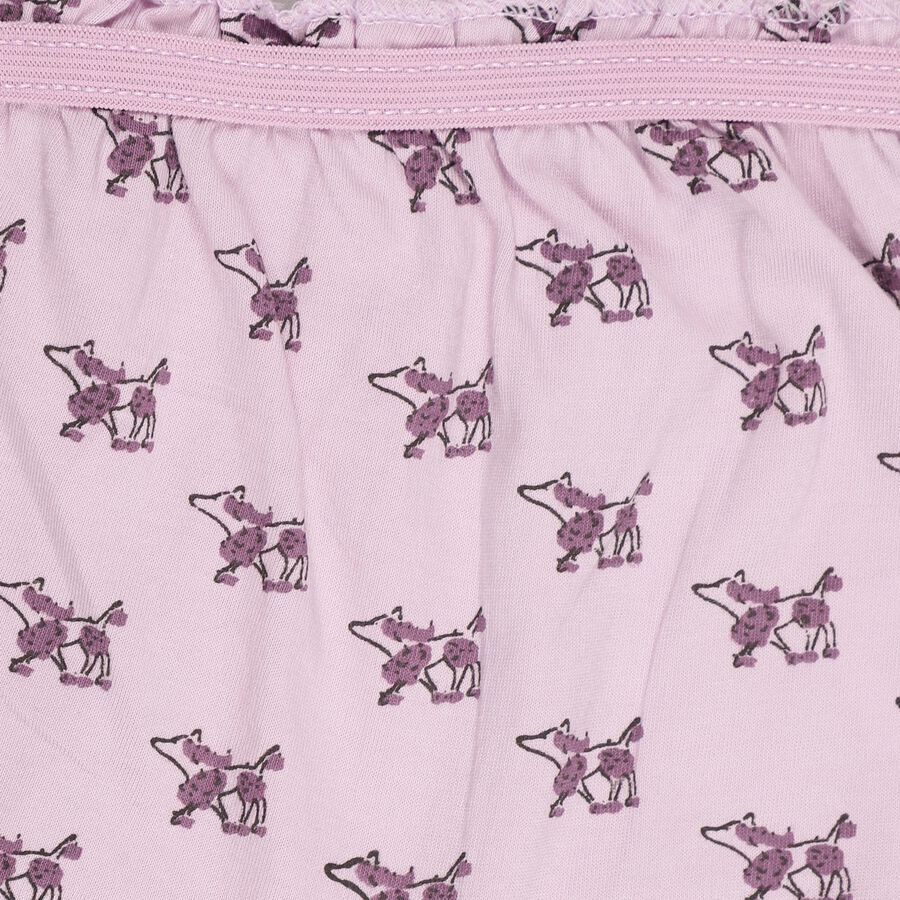 Girls' Light Pink Regular Fit Printed Bloomer, Lilac, large image number null
