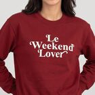 Women Maroon Crew Neck Pullover Sweatshirt, मरून, small