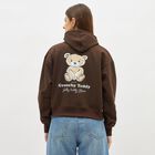 Women's Dark Chocolate Brown Hooded Neck Casual Sweatshirt, Brown, small image number null